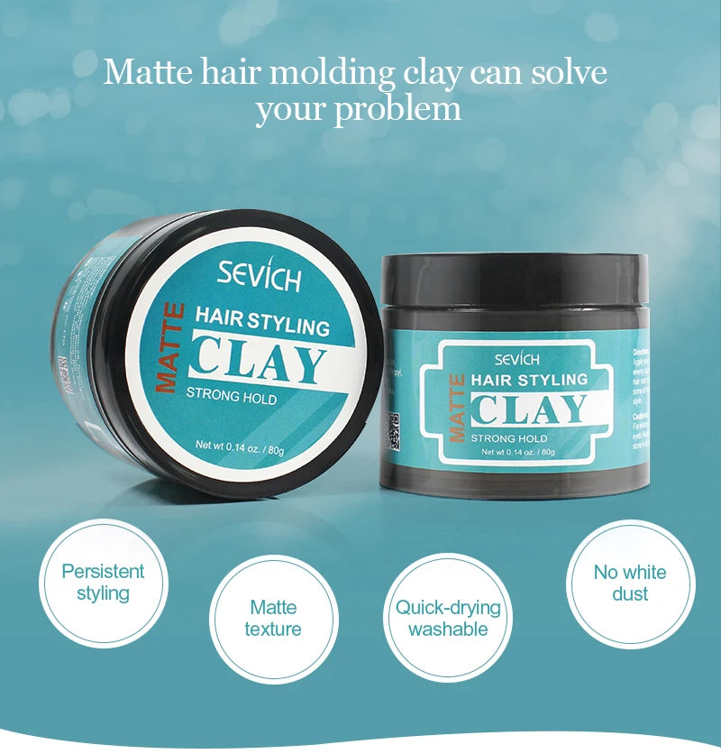 Matte Hair Clay for Men – Strong Hold, Natural Finish & Easy Wash (80g)