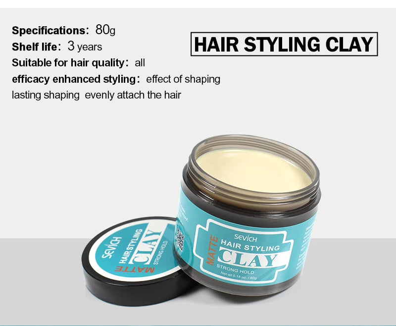 Matte Hair Clay for Men – Strong Hold, Natural Finish & Easy Wash (80g)