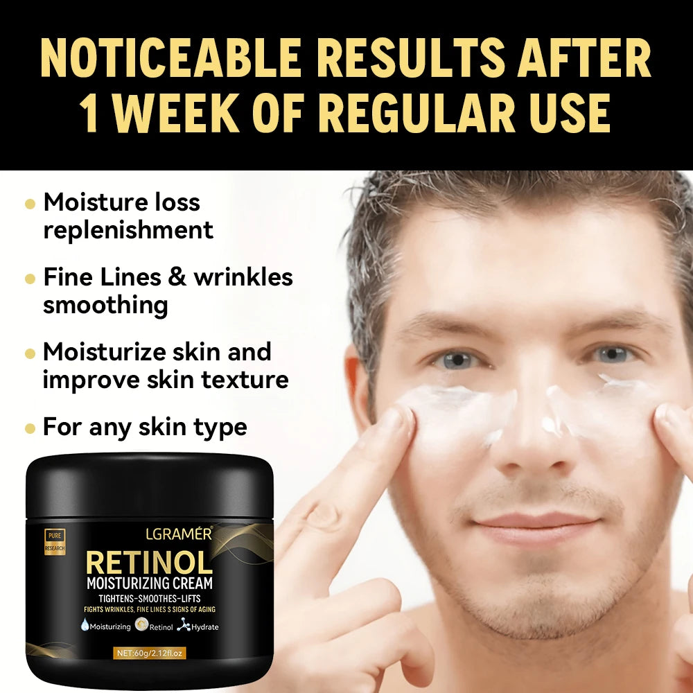 Men’s Retinol Face Cream for Wrinkles, Pore Refining and Deep Moisturizing