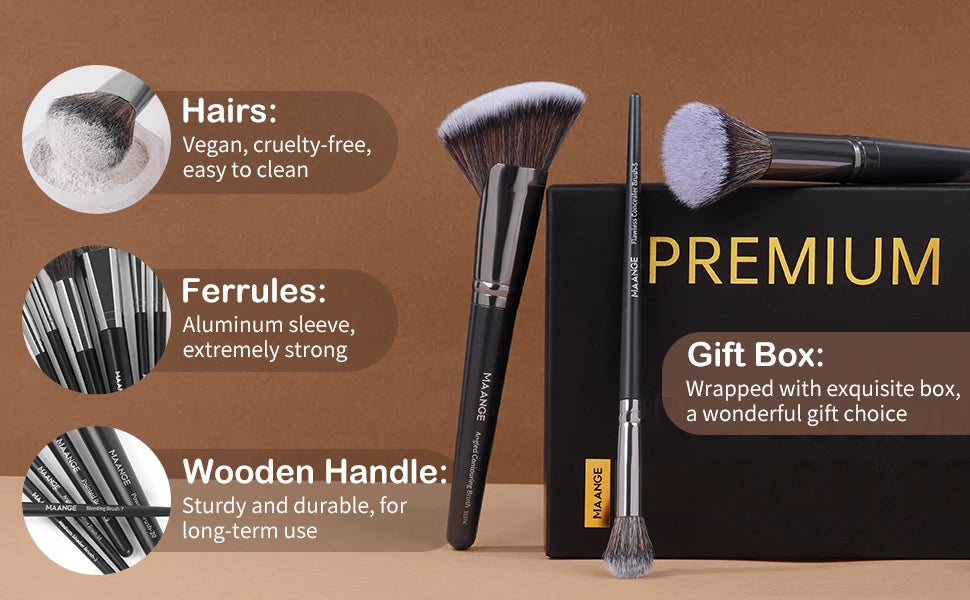 Professional Makeup Brush Set for Face and Eye Makeup with Gift Box
