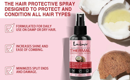 Thermal Heat Protection Spray for Hair Styling and UV Defense