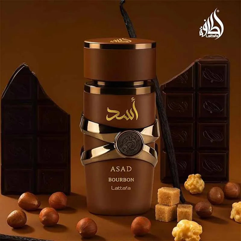 Lattafa Asad Bourbon Eau de Parfum – Warm Vanilla & Cacao Arabian Fragrance