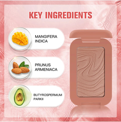 12-Hour Vegan Powder Blush & Bronzer – Soft Matte Face Palette