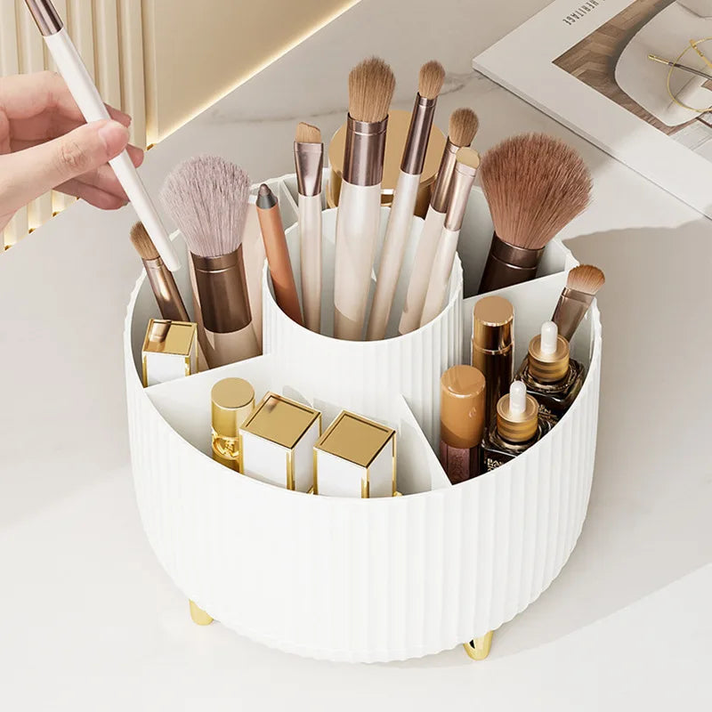 360° Rotating Makeup Organizer – Large Capacity Desktop Cosmetic Storage Box