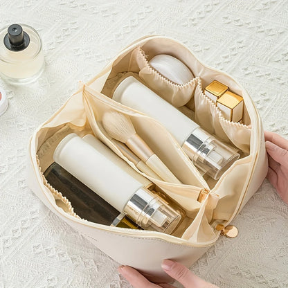 Luxury PU Leather Makeup Organizer – Travel Cosmetic Bag & Toiletry Kit