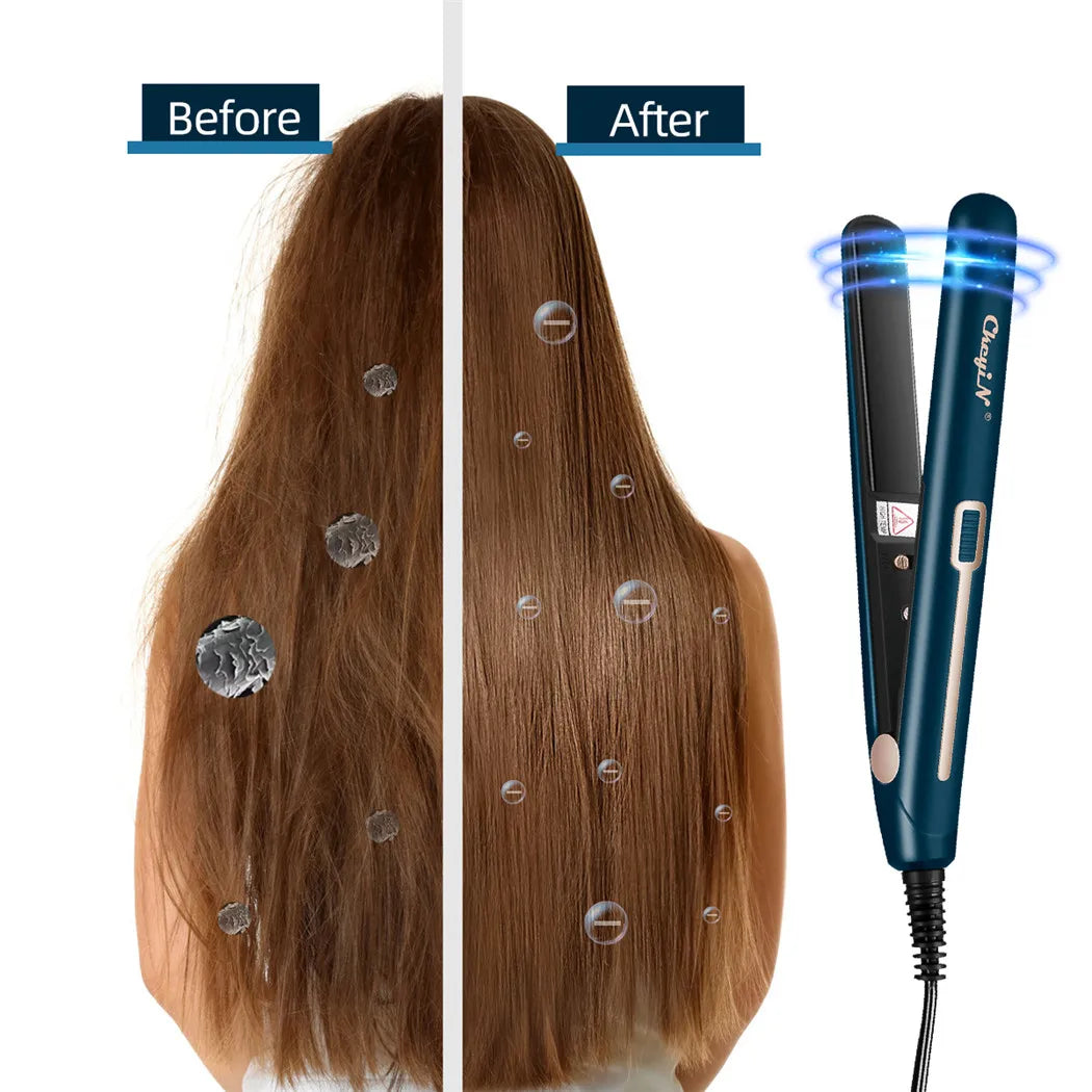 Mini Dual-Use Hair Straightener and Curler for Travel Styling with Constant Heat Control