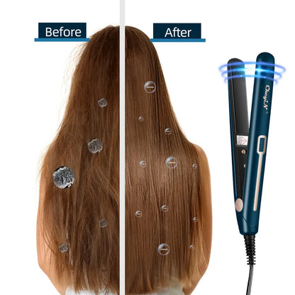 Mini Dual-Use Hair Straightener and Curler for Travel Styling with Constant Heat Control