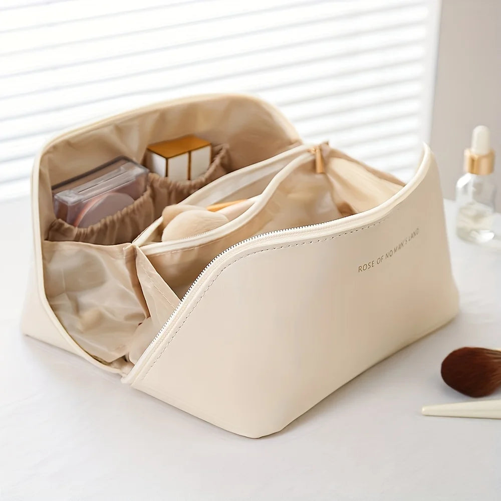 Luxury PU Leather Makeup Organizer – Travel Cosmetic Bag & Toiletry Kit