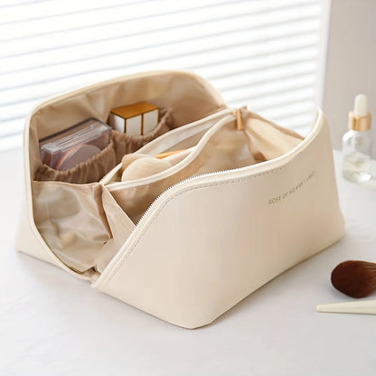 Luxury PU Leather Makeup Organizer – Travel Cosmetic Bag & Toiletry Kit