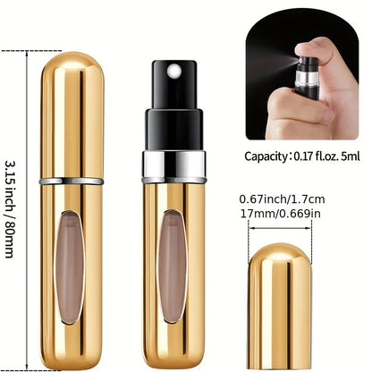 Portable Refillable Perfume Atomizer with Aluminum Case for Travel and Daily Use