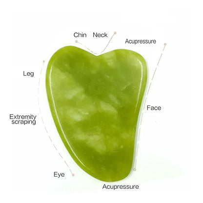 Natural Jade Roller and Gua Sha Facial Massage Set for Lifting and Puffiness Relief