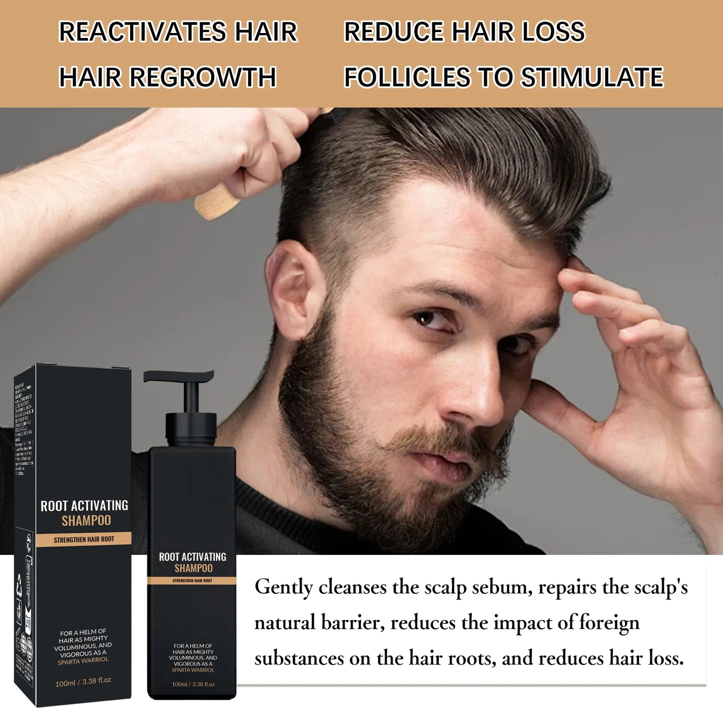 Men’s Hair Growth Shampoo for Thinning Hair with Root Activating Formula