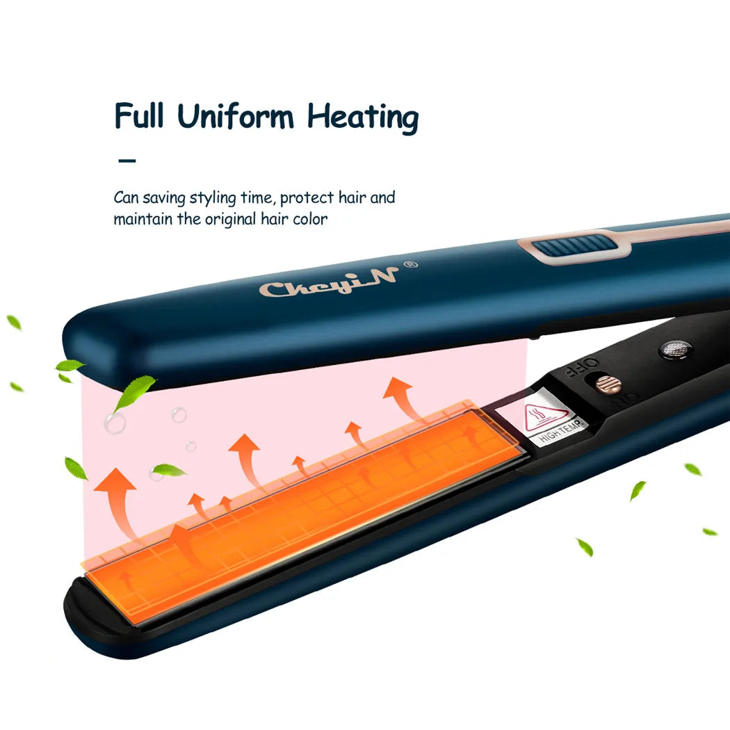 Mini Dual-Use Hair Straightener and Curler for Travel Styling with Constant Heat Control