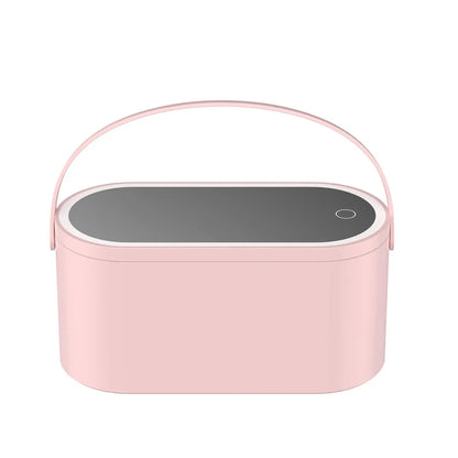 Portable LED Makeup Mirror with 3-color Touch Light & Storage Box
