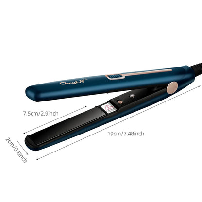 Mini Dual-Use Hair Straightener and Curler for Travel Styling with Constant Heat Control