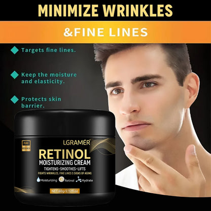 Men’s Retinol Face Cream for Wrinkles, Pore Refining and Deep Moisturizing