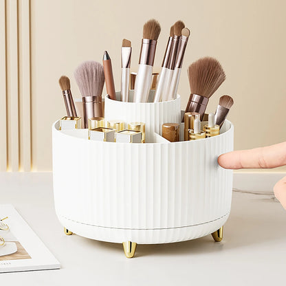 360° Rotating Makeup Organizer – Large Capacity Desktop Cosmetic Storage Box