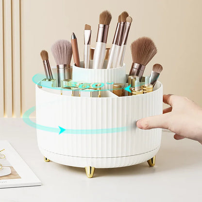 360° Rotating Makeup Organizer – Large Capacity Desktop Cosmetic Storage Box