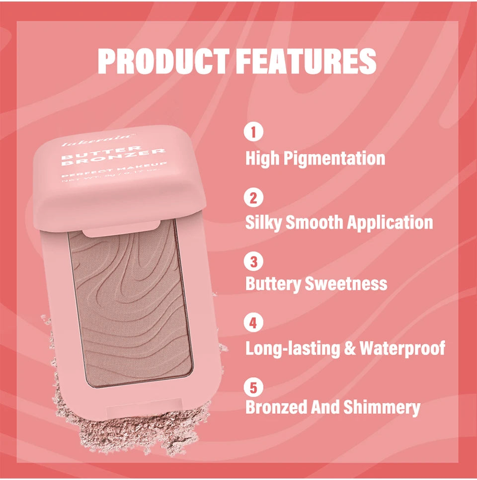 12-Hour Vegan Powder Blush & Bronzer – Soft Matte Face Palette