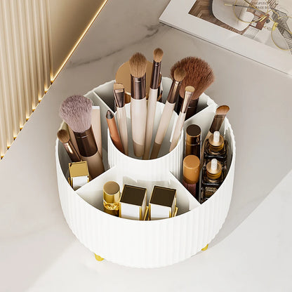 360° Rotating Makeup Organizer – Large Capacity Desktop Cosmetic Storage Box