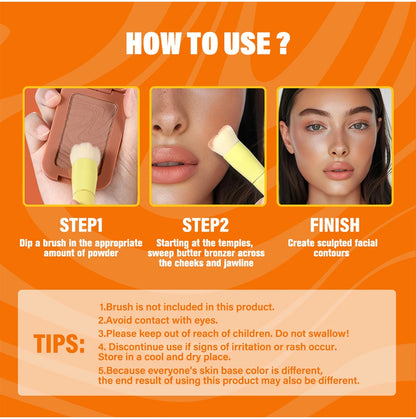 12-Hour Vegan Powder Blush & Bronzer – Soft Matte Face Palette