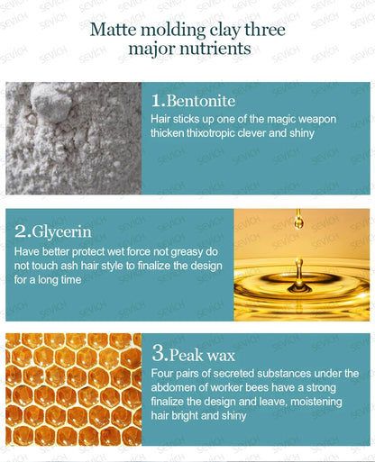 Matte Hair Clay for Men – Strong Hold, Natural Finish & Easy Wash (80g)