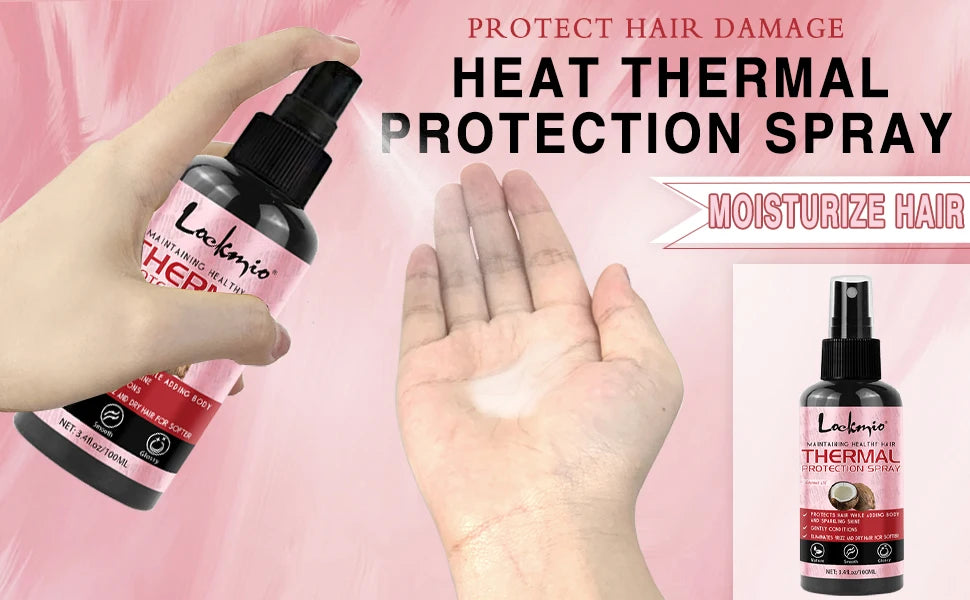 Thermal Heat Protection Spray for Hair Styling and UV Defense