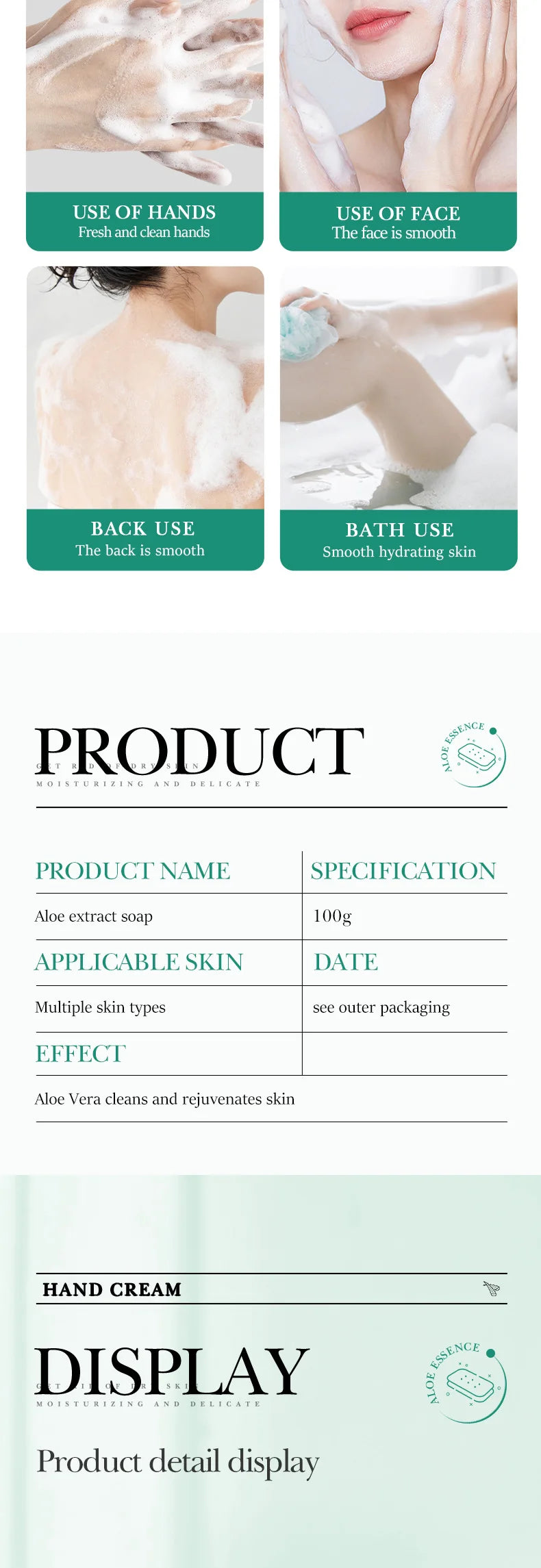 Aloe Vera Facial Cleansing Soap for Deep Cleansing, Hydrating and Oil Control