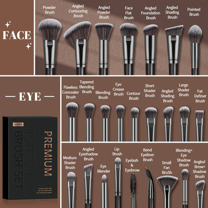 Professional Makeup Brush Set for Face and Eye Makeup with Gift Box