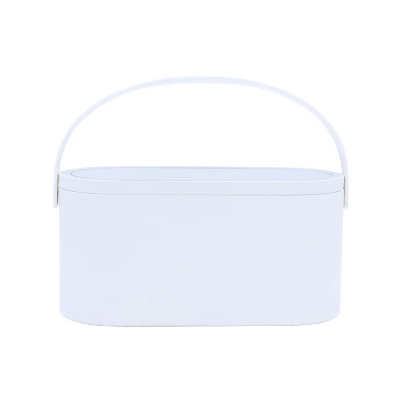 Portable LED Makeup Mirror with 3-color Touch Light & Storage Box