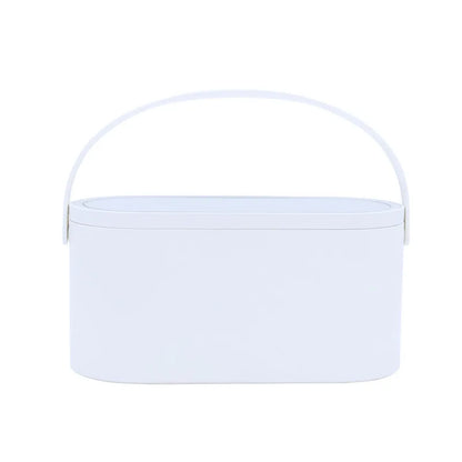 Portable LED Makeup Mirror with 3-color Touch Light & Storage Box