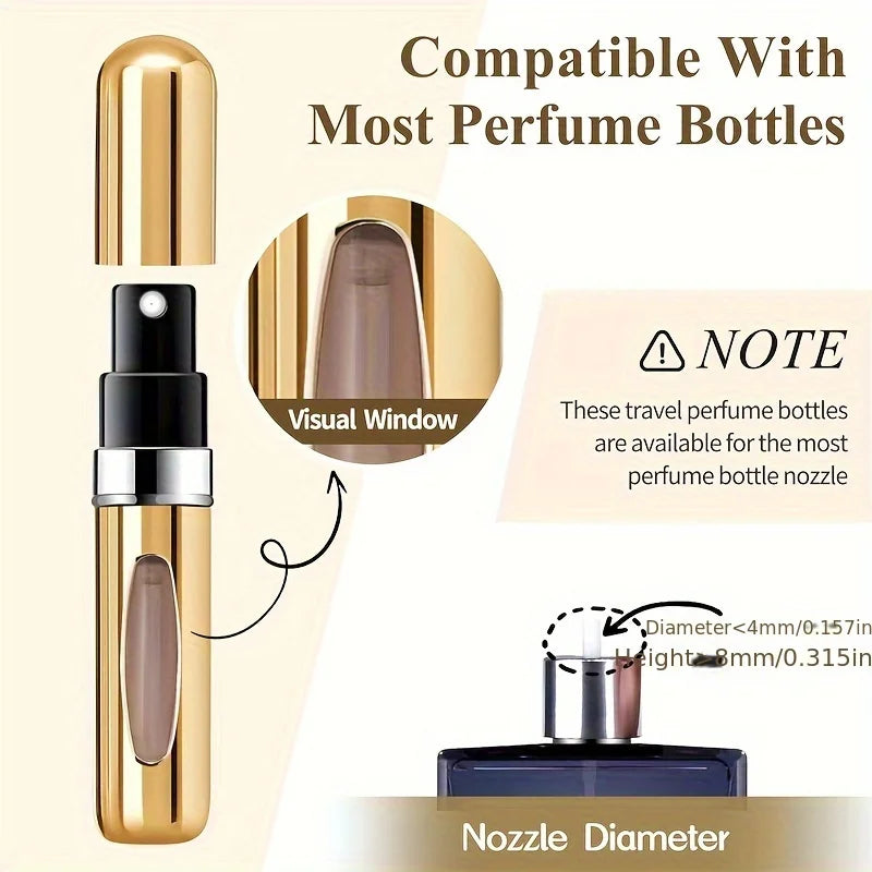Portable Refillable Perfume Atomizer with Aluminum Case for Travel and Daily Use