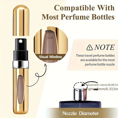 Portable Refillable Perfume Atomizer with Aluminum Case for Travel and Daily Use