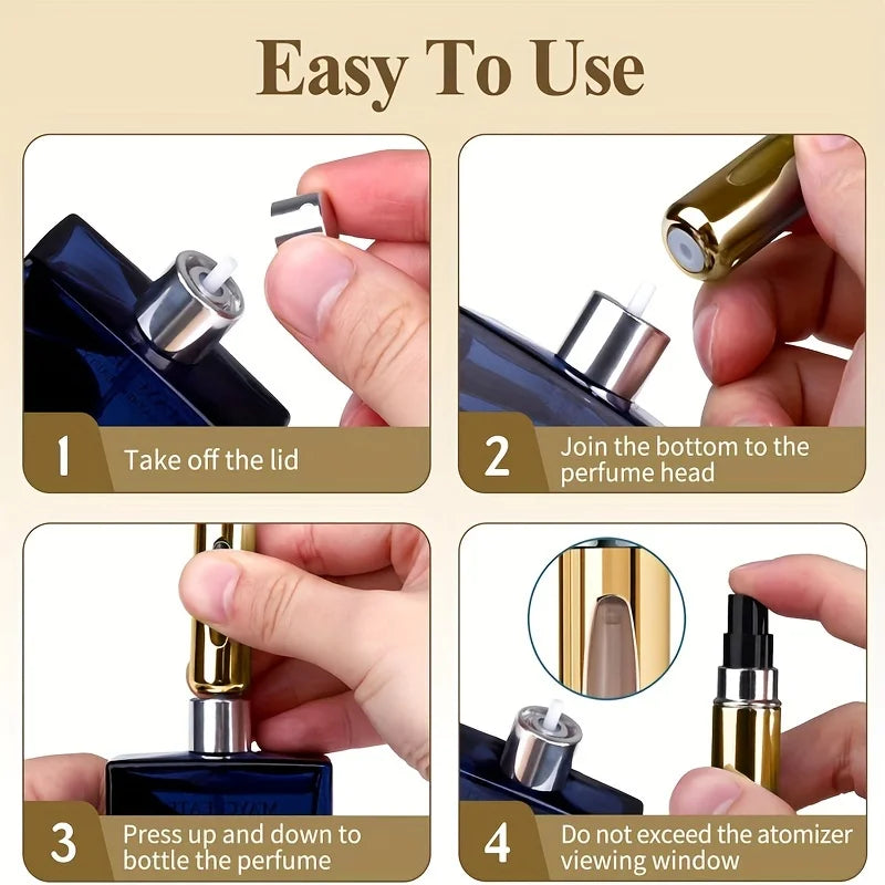 Portable Refillable Perfume Atomizer with Aluminum Case for Travel and Daily Use