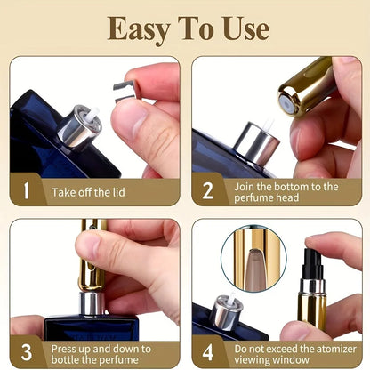 Portable Refillable Perfume Atomizer with Aluminum Case for Travel and Daily Use